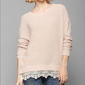 Pins and Needles Sweater Medium Knit Oversize Lace